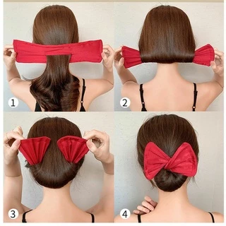 Magic Twisted Clip Bow ผ้าทำผมม้วนเป็นทรงโบว์ แบบใหม่ล่าสุด โบว์ผูกผม ผ้ารัดผม ผ้ามัดผม ยางรัดผม ผูกผม กิ๊บผม กิ๊บติดผม