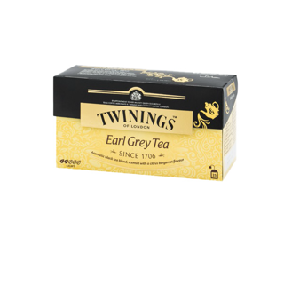 ทไวนิงส์ ชาสีทองอ่อน รสเบา เอิร์ล เกรย์ ชนิดซอง 2 กรัม แพ็ค 25 ซอง Twinings Earl Grey Tea 2 g. Pack 25 Tea Bags