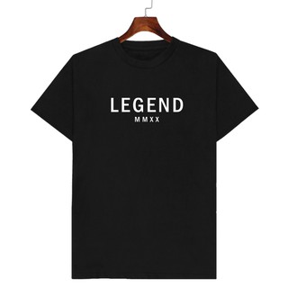 เสื้อยืดคอกลมสีดำ LEGEND MMXX  มีเก็บปลายทาง