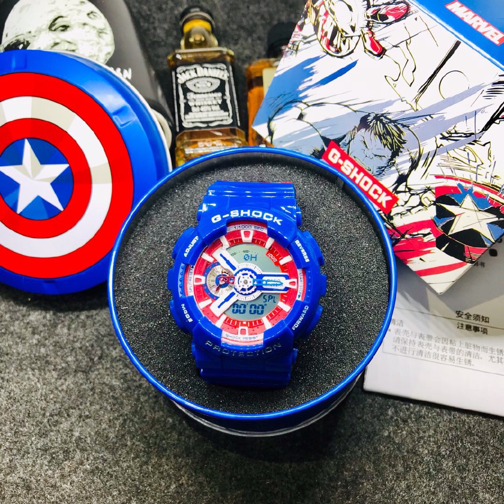 CASIO Casio GSHOCK- พันธมิตรล้างแค้น Marvel Union Iron Man. กัปตันอเมริกา