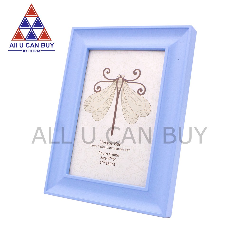 ALL U CAN BUY กรอบรูปขา สีฟ้า กรอบรุปตั้งตั้งโชว์ ขนาด 4*6 นิ้ว