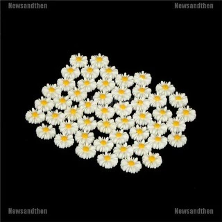 Newsandthen 50 ชิ้นดอกไม้สีขาวเรซิ่น flatback cabochon เครื่องประดับ DIY