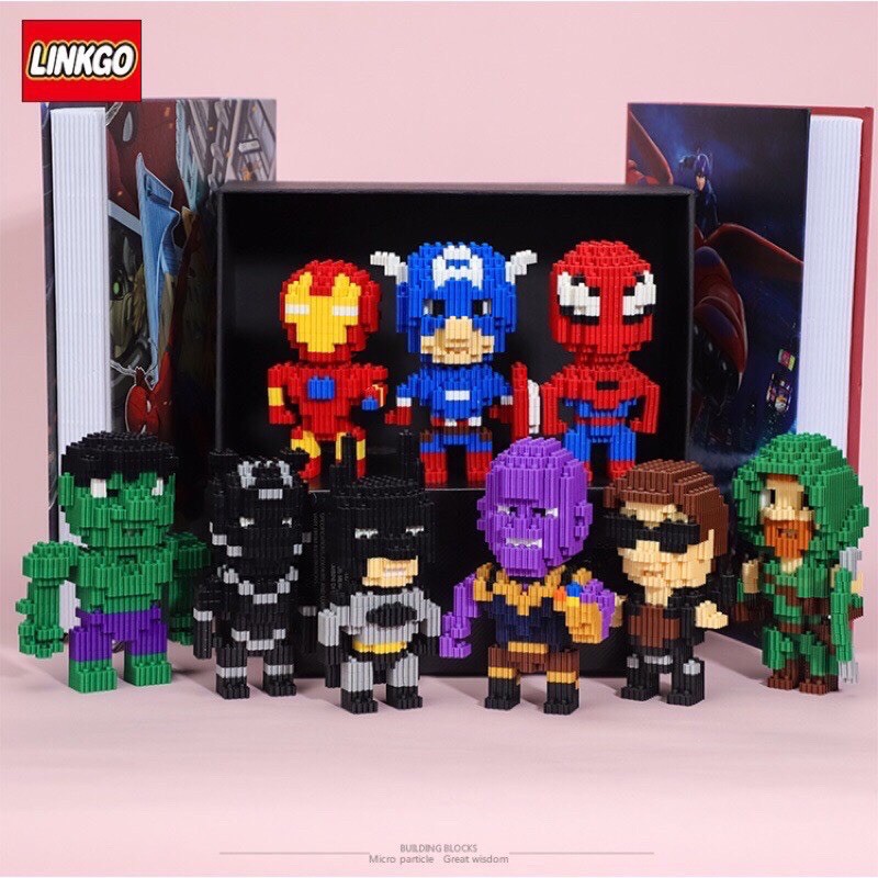 ตัวต่อนาโนเฟือง Size L&XL Linkgo Super Heroes Avengers Set (แบบเฟือง)