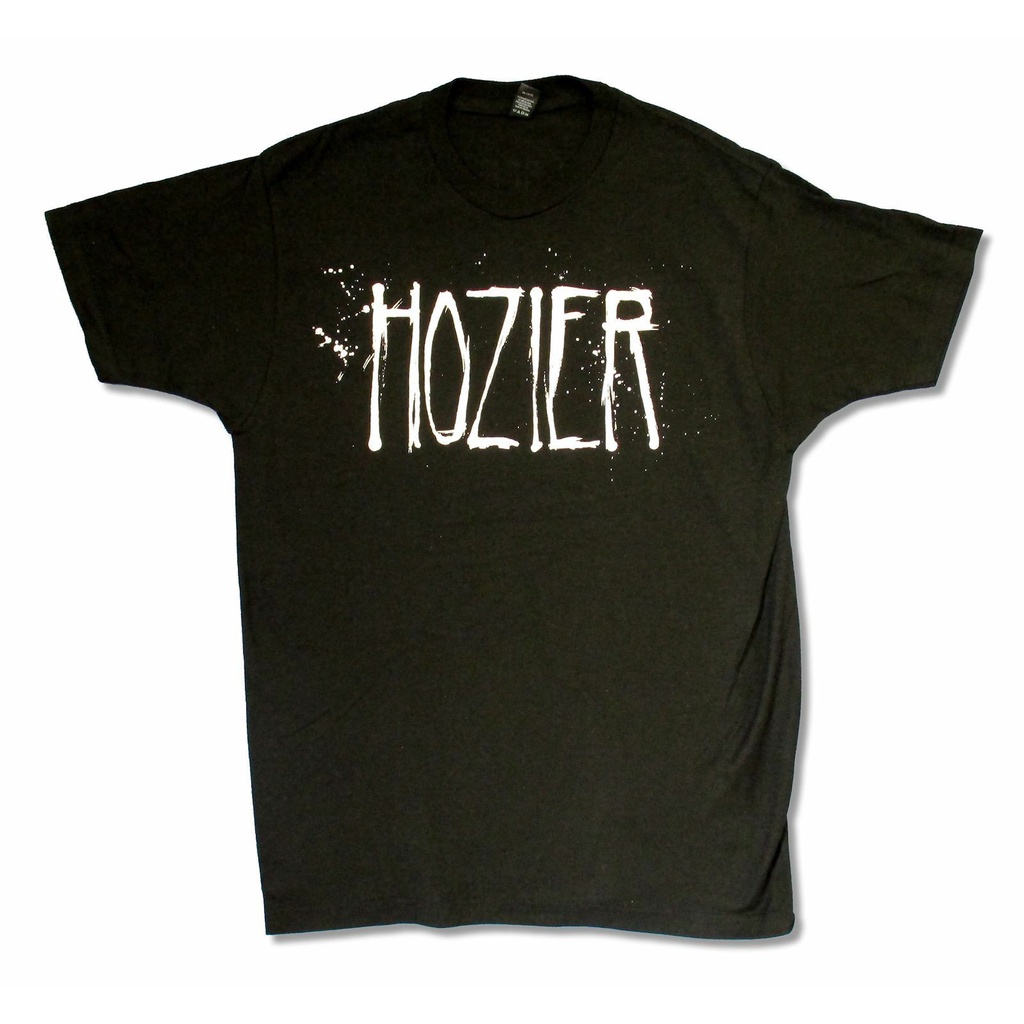 ใหม่เสื้อยืดพิมพ์ลายโลโก้ Hozier สเปรย์ทัวร์สีดํา
