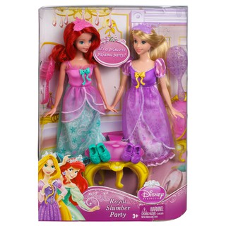 === SALE === ตุ๊กตาเจ้าหญิง Disney Princess Royal Slumber Party เจ้าหญิงแอเรียล &amp; เจ้าหญิงราพันเซล เซ็ตปาร์ตี้ชุดนอน