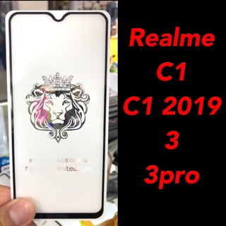 Realme C1, 3, 3pro ฟิล์มกระจกนิภัย::FG::AG:เต็มจอ