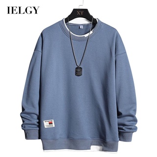 Ielgy เสื้อกันหนาว คอกลม แขนยาว ทรงหลวม สําหรับผู้ชาย