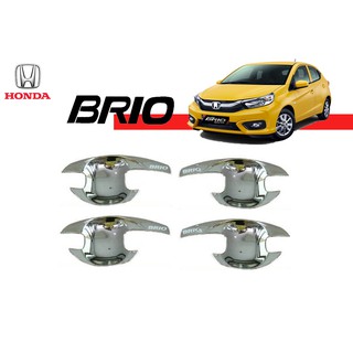 เบ้าประตู/กันรอยประตู/เบ้ารองมือเปิดประตู ฮอนด้า บริโอ้ Honda Brio ชุปโครเมี่ยม