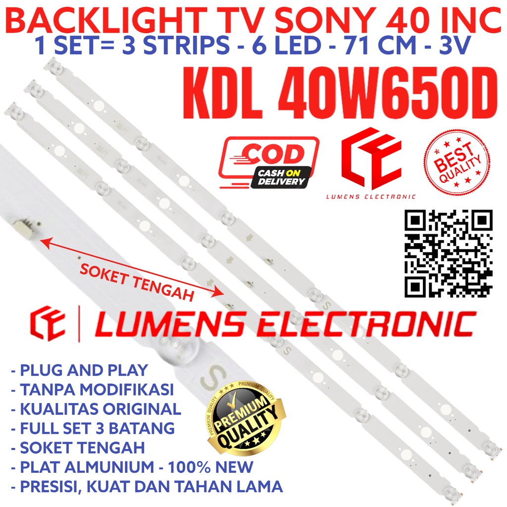 SONY 40 INC LED TV BACKLIGHT KDL 40W650 40W650D KDL40W650D KDL40W650 KDL-40W650D KDL-40W650 D BLLED 