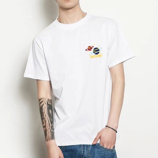 แฟชั่นเกาหลีคอกลมรูปแบบเสื้อยืดสําหรับผู้ชาย Unisex ท็อปส์ซู Tees #S-TS015 qXa