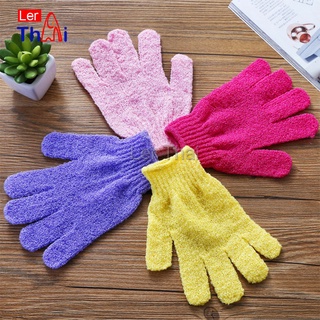 LerThai ถุงมืออาบน้ำ ถุงมือขัดผิวอาบน้ำ ขจัดเซลล์ผิวเก่า พร้อมส่ง Glove-style bath towel