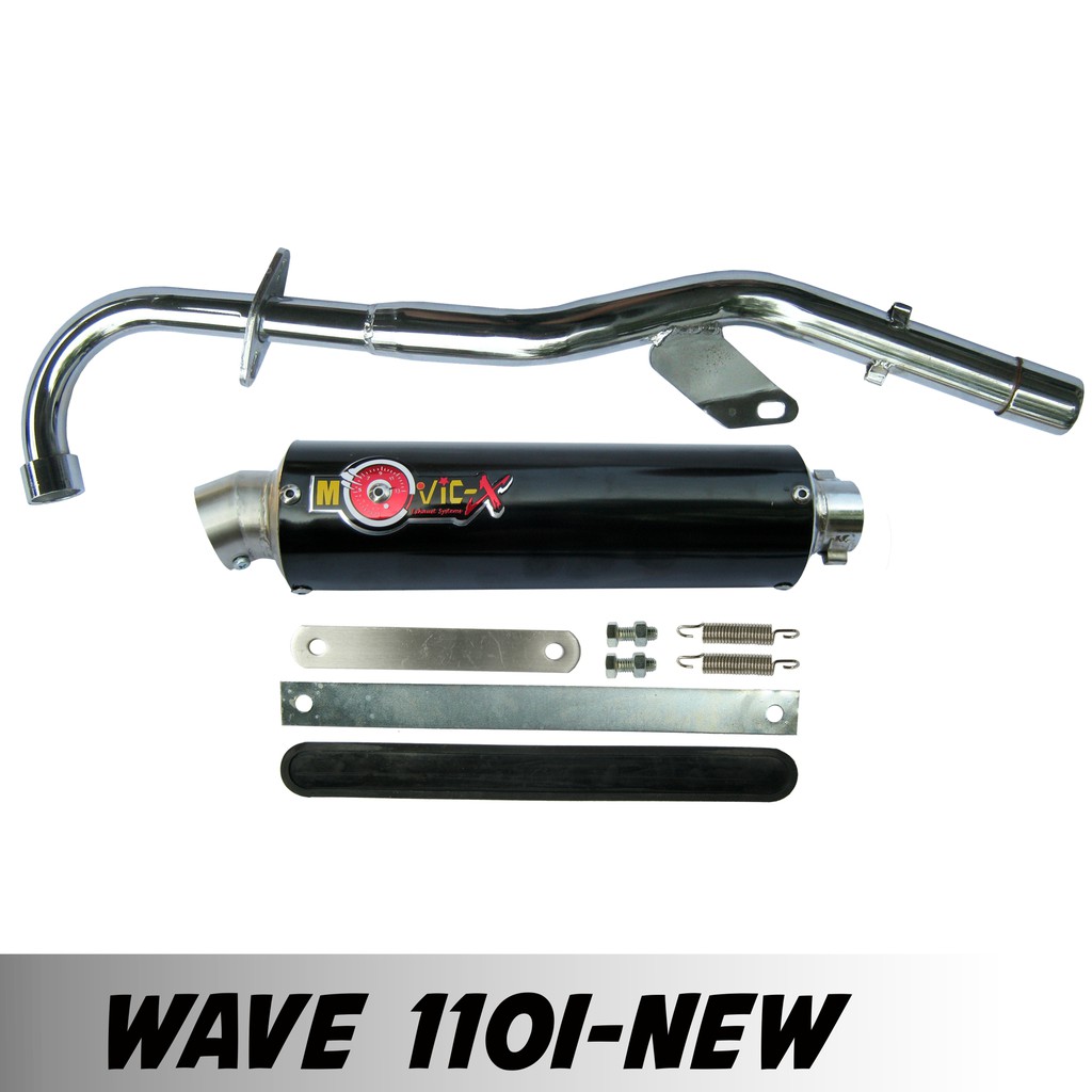ท่อสูตร รุ่น WAVE 110I NEW ปลายกลม ตรงรุ่น ท่อโมวิค MOVIC-X ทรง ENDURANCE มี มอก. คอท่อชุบโครเมี่ยมอ