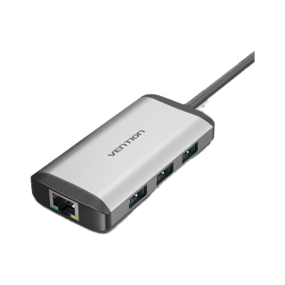 ส่งไวจากไทย Vention 9 In 1 อะแดปเตอร์ฮับ Type C HUB USB C เป็น USB 3.0 + HDMI 4K + RJ 45 + การ์ดรีดเดอร์ SD/TF + USB C HUB 3.5 มม.