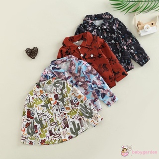 Babygarden- เสื้อเชิ้ตแขนยาว คอปก ทรงหลวม พิมพ์ลาย 6 เดือน - 5 ปี สําหรับเด็กผู้ชาย