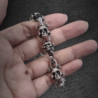 สร้อยข้อมือเงินแท้ หัวกะโหลกกระดูกไขว้ Sterling Silver NSSK1617