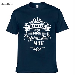 ขายดี!เสื้อยืดคอกลม ผ้าฝ้าย พิมพ์ลาย Novelty Kings Are Born In May สไตล์ฮิปฮอป แฟชั่นสําหรับผู้ชายS-5XL