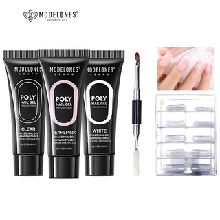 มีของพร้อมส่ง Modelones โพลีเจลต่อเล็บ Poly Gel ต่อเล็บ ต่อเล็บเจล ชุดต่อเล็บโพลีเจล อุปกรณ์สําหรับตกแต่งเล็บ 15กรัม