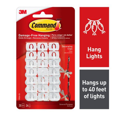 3M 17026 COMMAND 20 DECORATING CLIPS 24 MINI STRIPS