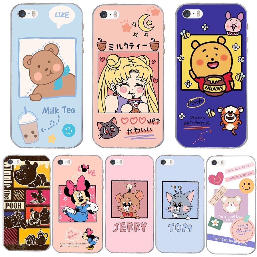 สําหรับiPhone 4/4s 5/5S/se2016 6/6s 7/se2020/se2022 11/11pro ซิลิโคนนุ่ม TPU เคสโทรศัพท์ด้านหลัง