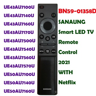 ใหม่ รีโมตคอนโทรล BN59-01358D BN59-01358C BN59-01358B สําหรับ Samsung smart LCD TV 2021 Netflix ue43au7100u ue43au7100uxua ue43au7140u ue43au7160u ue75au7100kxxu gu43au7179uxzg gu50au