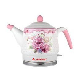 HANABISHI ฮานาบิซิ กาต้มน้ำเซรามิค รุ่น HCK-110 กาต้มน้้ำไร้สาย กาต้มน้ำ ฮานาบิชิ กาต้มน้ำลายดอกไม้
