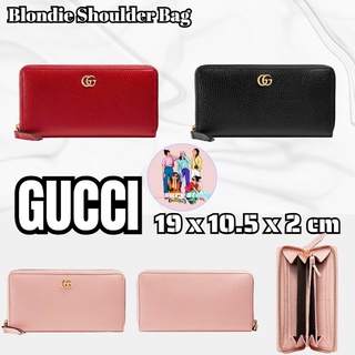 Gucci GG กระเป๋าสตางค์หนังเต็มซิป/ซองใส่บัตร/กระเป๋าใส่เหรียญ/กระเป๋าใส่เหรียญแบบยาว