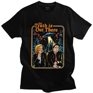 Vintage The X Files เสื้อยืดผู้ชาย The Truth Is Out There Tshirt Anime Street Cartoon Short Sleeve Cotton T-Shirt