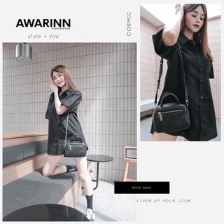 AWARINN ลดทันที 130.- ใส่โค้ด Code: AWRSP1K กระเป๋าสะพายใบเล็ก Cosmic แถมสาย2เส้น หนังนุ่ม เป็นทรง