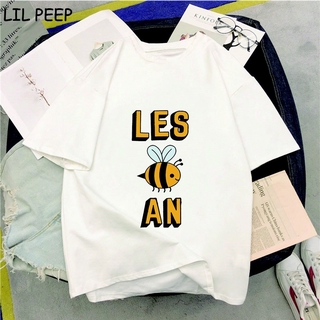 Les Bee An Tshirt Women Kawaii สัญลักษณ์ เลสเบี้ยน เกย์ Lgbt พิมพ์ Tshirt Femme โกธิคผู้หญิงเสื Sbu