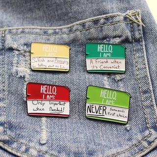 เข็มกลัด / หมุดโลหะ แผ่นป้าย Exquisite Label Message Logo 💛💚❤