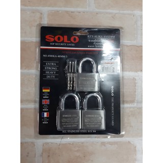 SOLO กุญแจคีย์อะไล้ท์ รุ่น 4588(Stainless Steel)- 40 มม.(3 ตัวชุด)