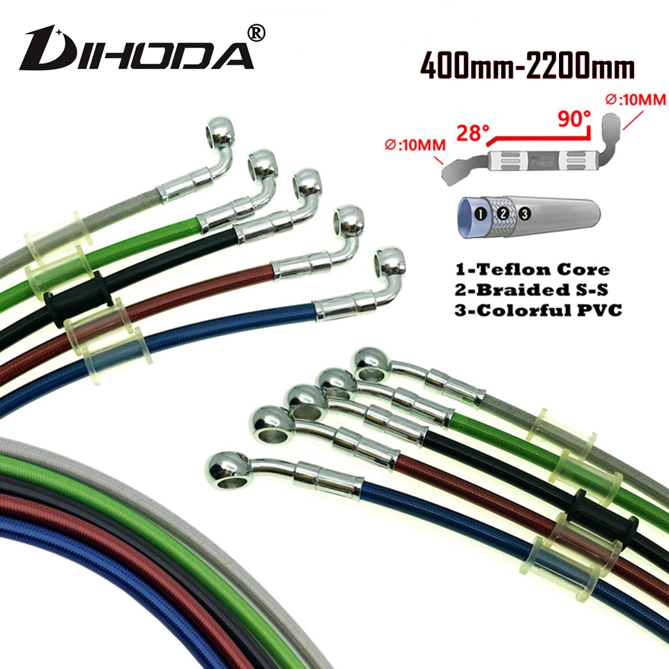 สายเบรกไฮดรอลิค M10 400 มม. - 2200 มม. 28 & 90 องศา สําหรับรถจักรยานยนต์
