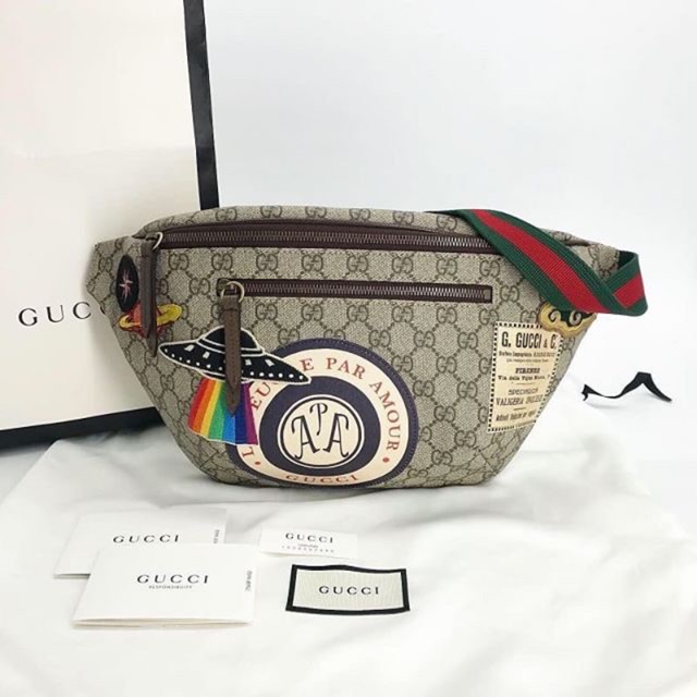 New Gucci belt bag UFO ใบใหญ่ค่ะ มือ1 ของใหม่ เอวได้ถึง 36 นิ้ว ลายน่ารักมาก หายากค่ะ