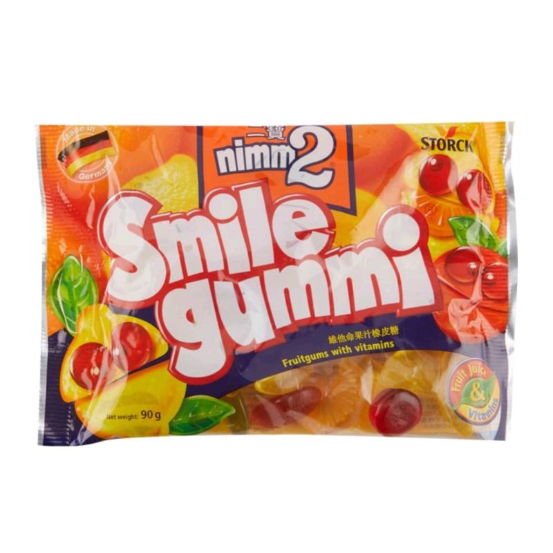 เจลลี่รสผลไม้รวม Nimm2 Smile Mixed Fruit Gummi 90g.