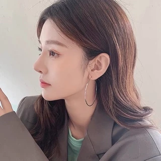 🔥พร้อมส่ง🔥 ต่างหูสายฝอ ต่างหูห่วงใหญ่ ต่างหูห่วงทอง ตุ้มหูห่วง【ไม่ใช่ก้านเงิน】