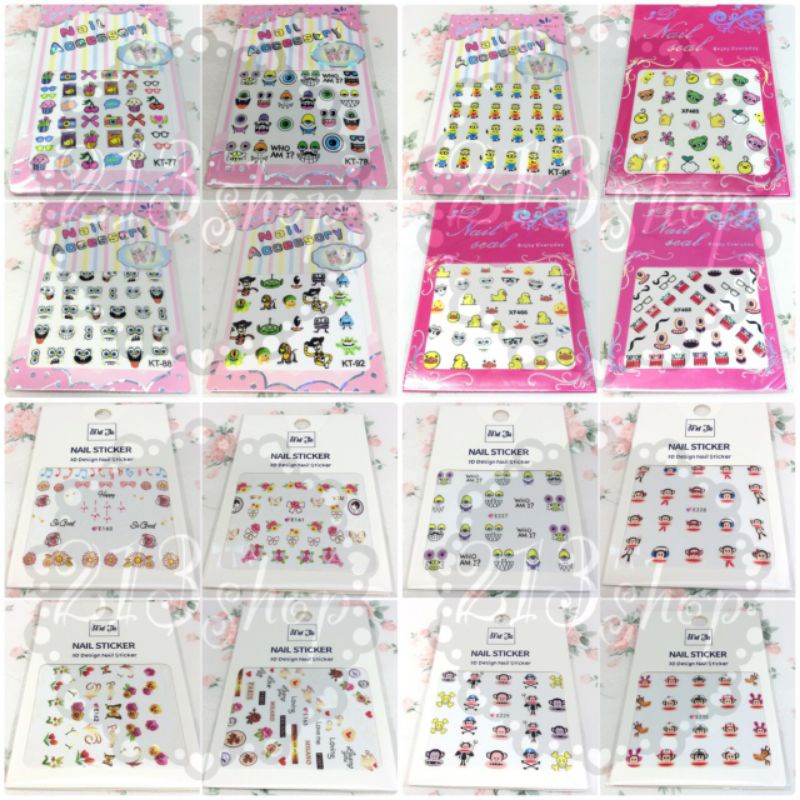 @1 clearance เลือกลาย10แผ่นขึ้นไป สติ๊กเกอร์ติดเล็บล้างสต็อก