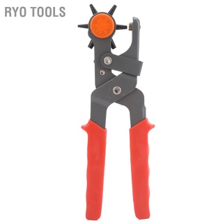 Ryo Tools เครื่องมือคีมเจาะรูเข็มขัดหนังทรงกลมมัลติฟังก์ชั่น 6 หลุม