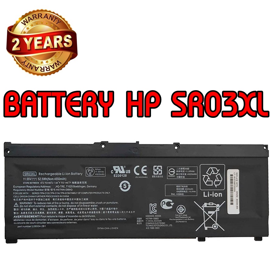 รับประกัน 2 ปี BATTERY HP SR03XL แบตเตอรี่ เอชพี Omen 15-CE 2017 Omen 15 2018 Series แท้