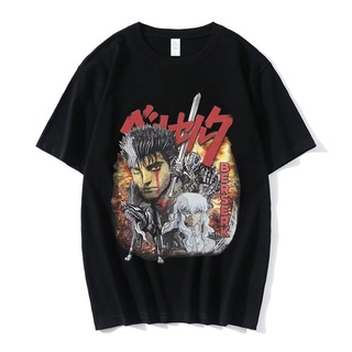 [COD]เสื้อยืดแขนสั้น ผ้าฝ้าย 100% พิมพ์ลายอนิเมะ Berserk Guts Manga Swordsman Gatsu แนวสตรีท สําหรับผู้ชาย และผู้หญิงS-5