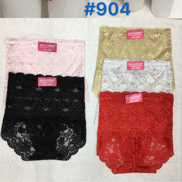 [พร้อมส่ง]🎀กางเกงในลูกไม้เอวสูงถึงสะดือ ไซร์เล็ก_ไซร์ใหญ่ #904