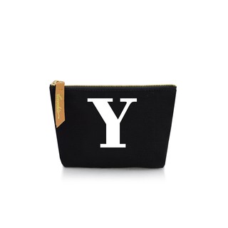 กระเป๋าผ้าลายอักษร ALPHABET  Pouch Coin Bag BLACK  Y