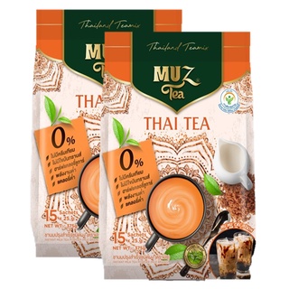 MuZ 3in1 Thai Tea Mix มัช ชานม ชาไทย ปรุงสำเร็จชนิดผง 25g. x 15ซอง (2แพค)