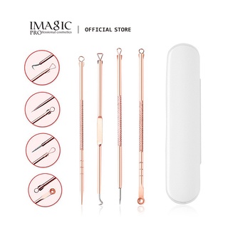 Imagic เครื่องมือสแตนเลสทําความสะอาดรูขุมขนกําจัดสิวเสี้ยน (4 ชิ้น/ชุด)