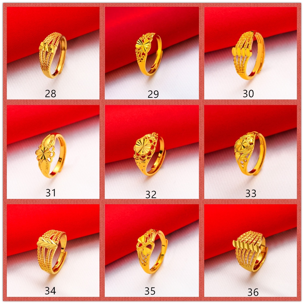 Ga 50 แบบ เครื่องประดับแฟชั่นเกาหลี สเตนเลส ชุบทอง ปรับได้ แหวนหมั้น มินิมอล แหวนรวย สําหรับผู้หญิง