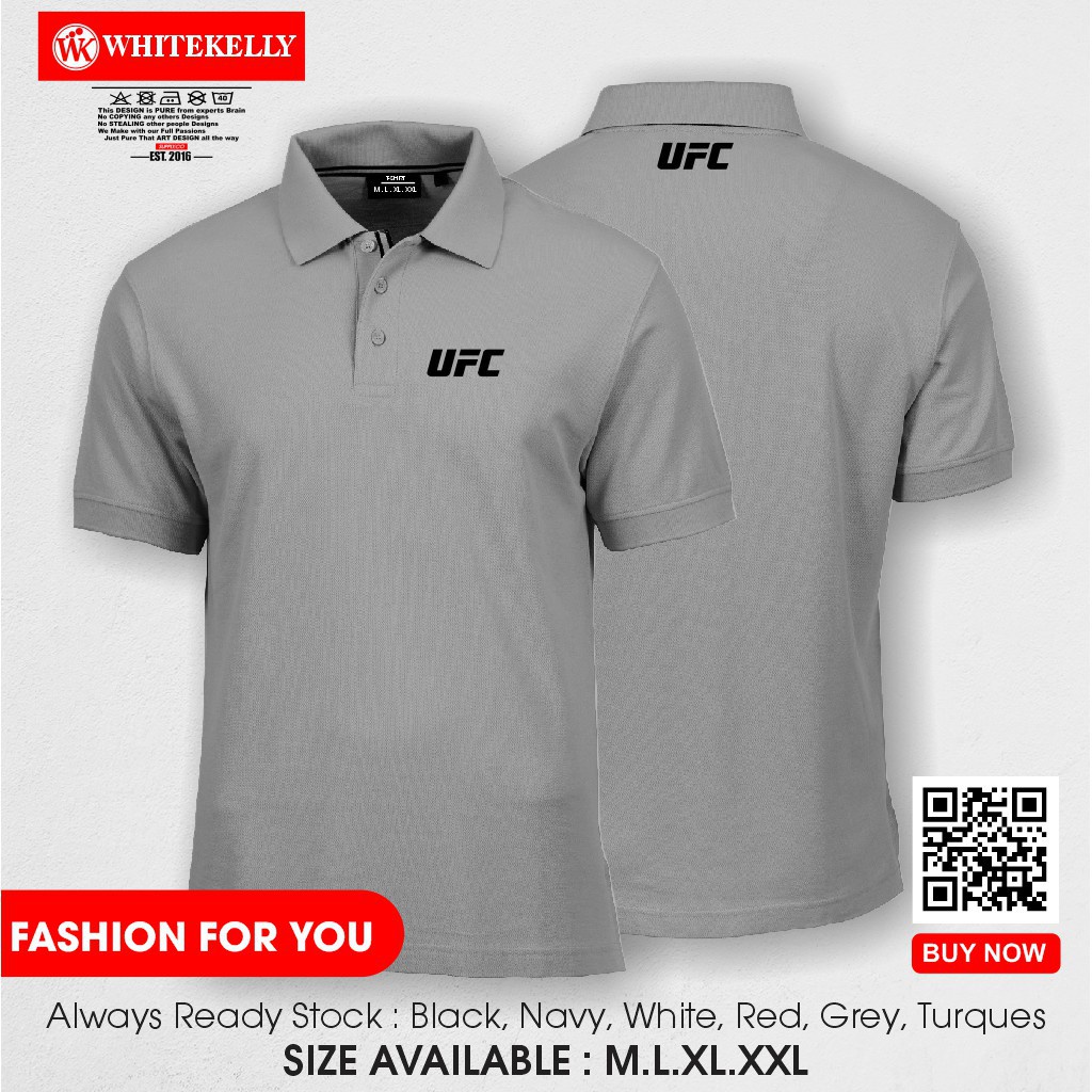 ..!!! เสื้อโปโล เสื้อยืดคอปกโปโล UFC LOGO MMA เสื้อผ้าผู้ชายและผู้หญิงสําหรับผู้ใหญ่