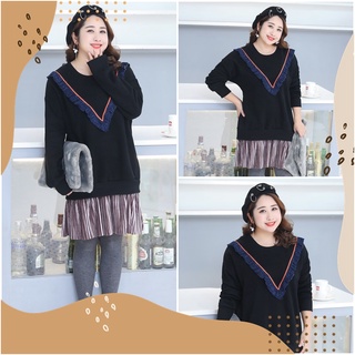 PMSWEET PLUSSIZE : PM4129 : พร้อมส่ง เสื้อผ้าไซส์ใหญ่ คนอ้วน สาวอวบ เสื้อสไตล์สปอร์ตเกิร์ล เสื้อทรงใหญ่ ทรง oversi