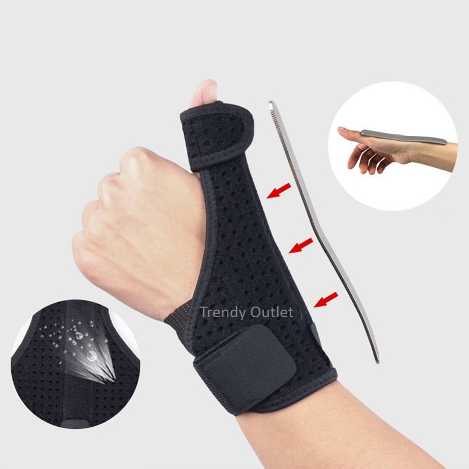 เฝือกมือ ที่ดามมือ ผ้ารัดข้อมือ แบบมีแกนอลูมิเนียม ดามนิ้วโป้งกับข้อมือ  Adjustable Wrist Support จำ