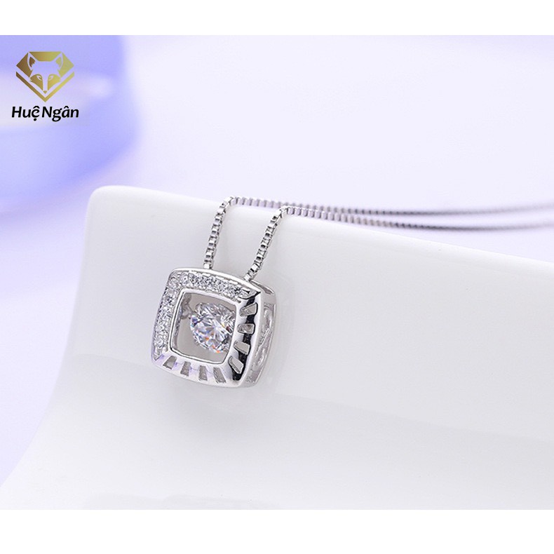 925 Hue Ngan สร้อยคอเงินอิตาลี - บุคลิกภาพสี่เหลี่ยม PP1774