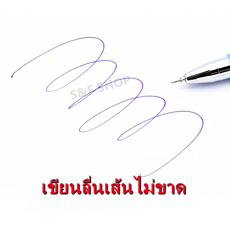 ปากกาลบได้ลายการ์ตูน 12ด้าม/กล่อง**คละสี**（ราคาต่อกล่อง）ยางลบในตัว หมึกน้ำเงิน หัวปากกา0.35-0.5mm #ลบได้#ปากกา - รูปที่ 3
