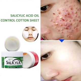 Salicylic Acid ลดสิว โทนเนอร์แผ่น  แผ่นเช็ดลดสิว รักษา สิว สะอาด ผิวหน้า ไม่มีแอลกอฮอล์ สําหรับซ่อมแซมสิวสีแดง